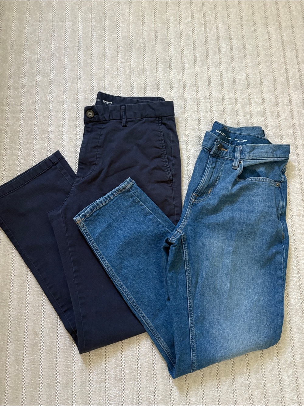 Old Navy Navy Chinos and Blue Denim Jeans Duo